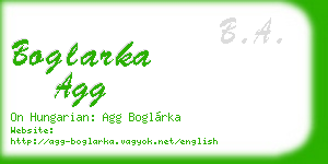 boglarka agg business card